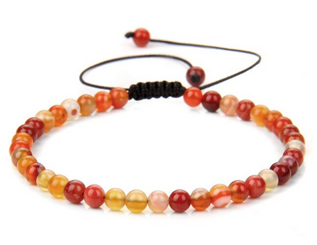 Ljus Karneol Armband  - 4mm Pärlor