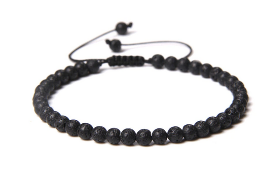 Lavasten Armband - 4mm Pärlor