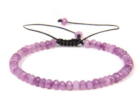 Fasettslipad  Ljus Ametist Armband  - 4mm Pärlor
