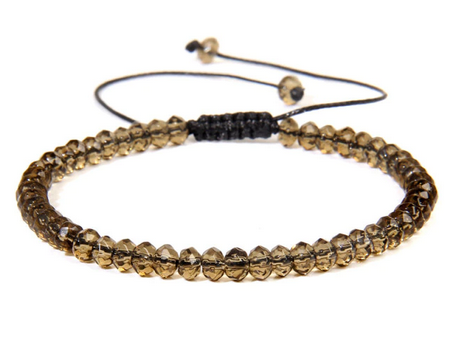 Fasettslipad  Rökkvarts Armband  - 4mm Pärlor