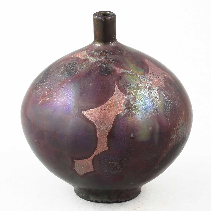 イサク・イサクソン　一点もの！　ピンクの優美な花瓶  2020年  (11cm)