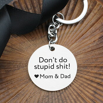 Nyckelring Coin "Don't do stupid shit!"