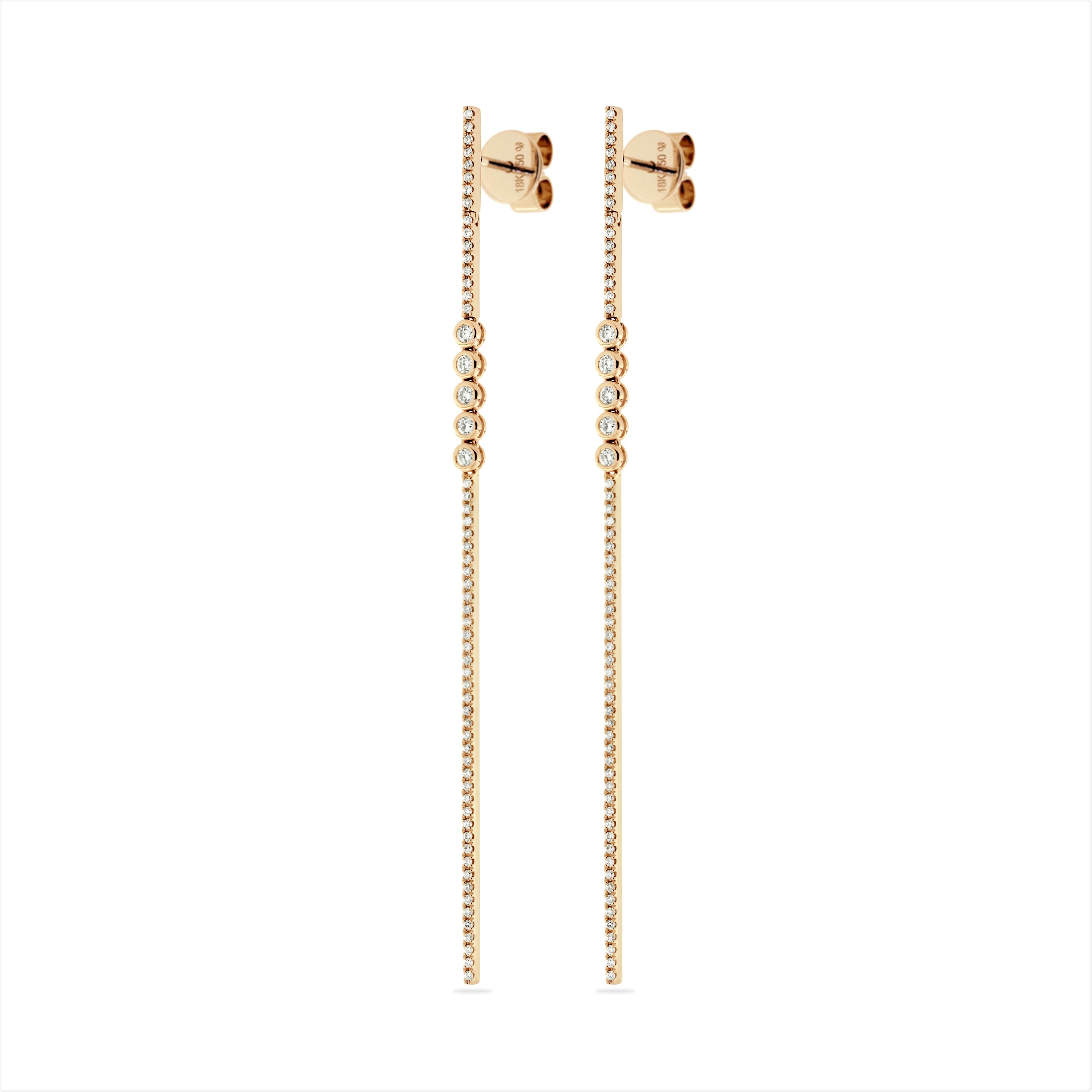 BEZEL BAR DIAMOND EARRINGS