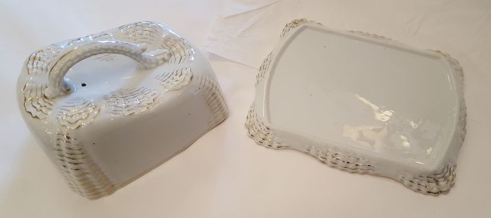 Cheese dome with platter 1800s - 3