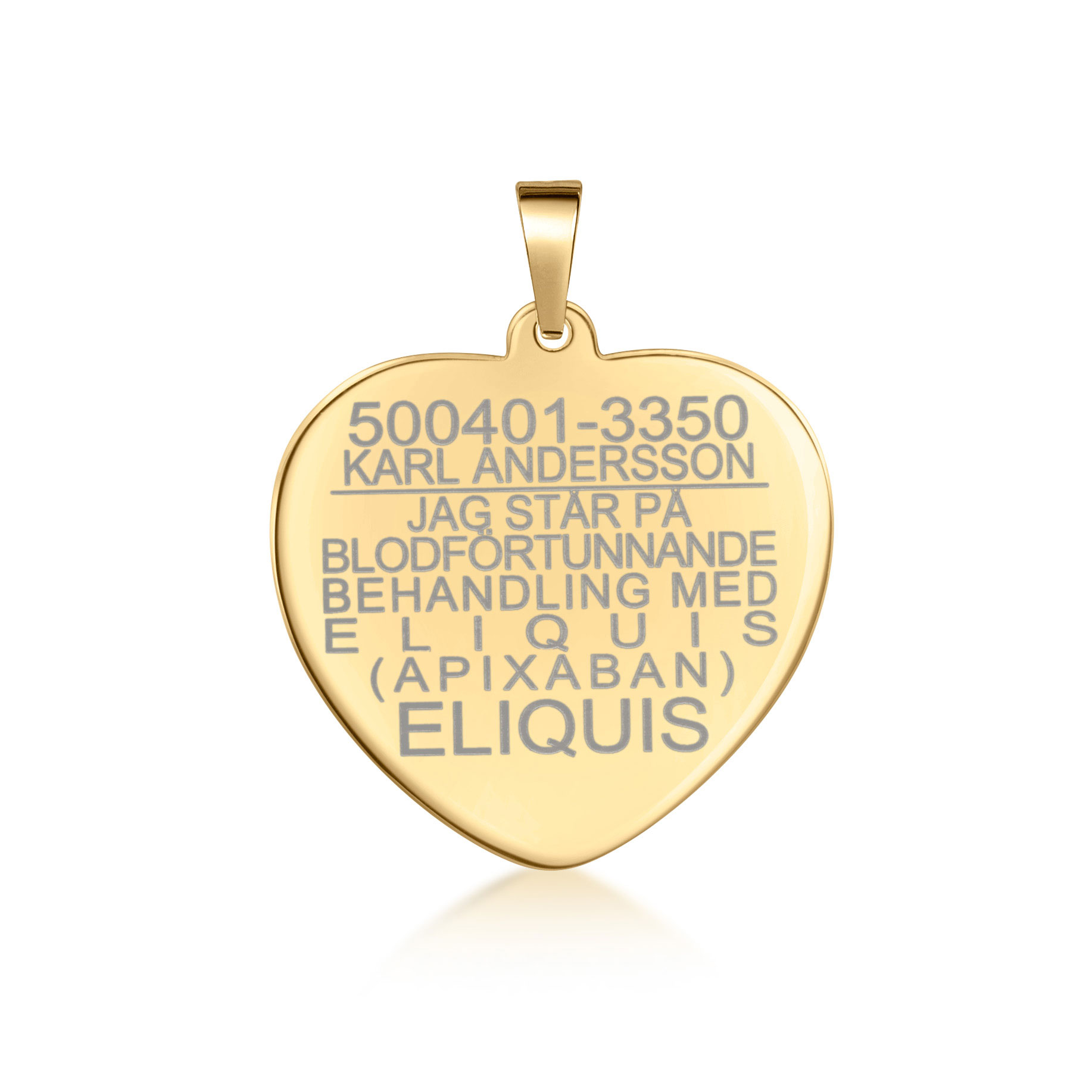 Eliquis Heart Gold 18k Suuri 26*26*0,5