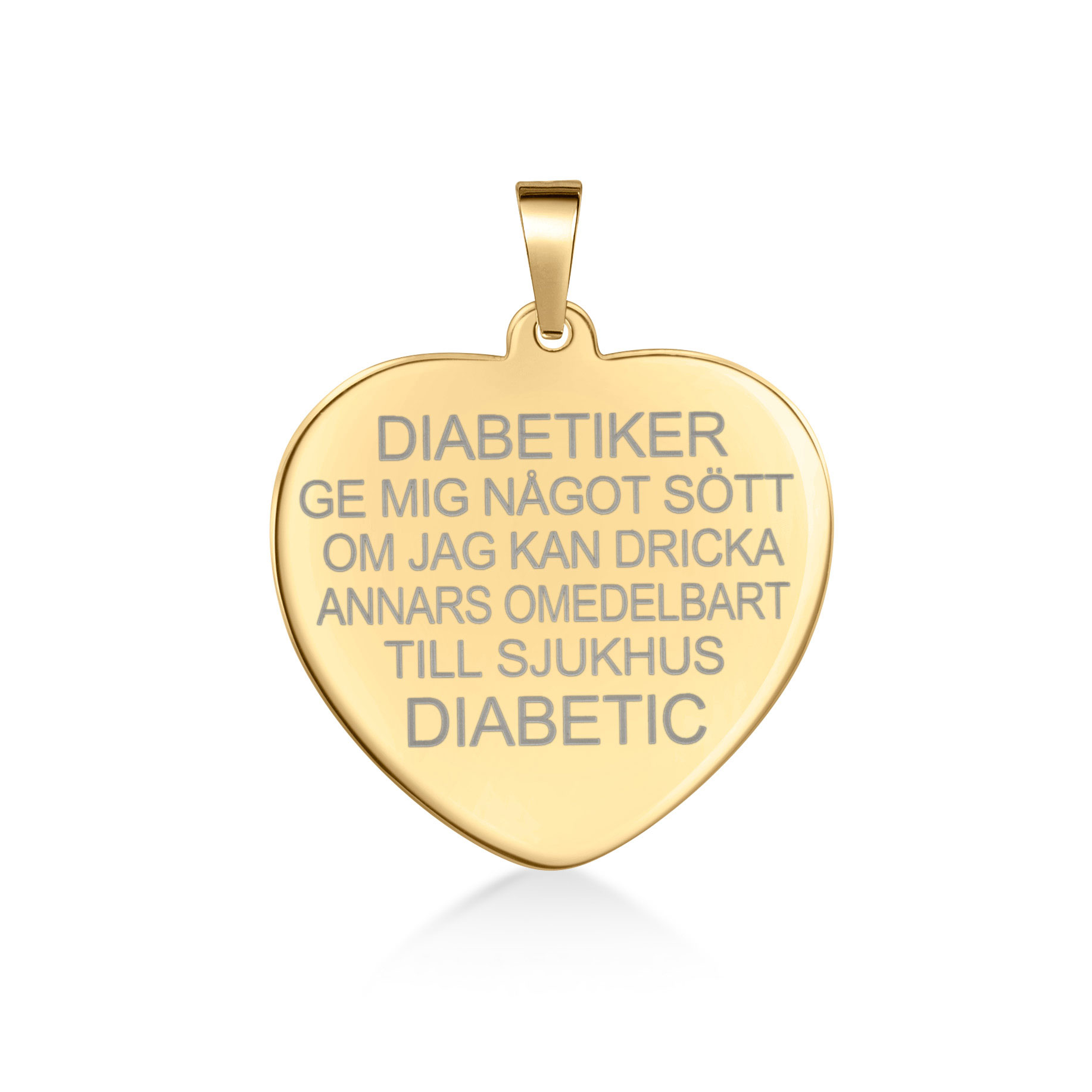Diabetes hjerte 18k guld stor 26*26*0,5 - 3