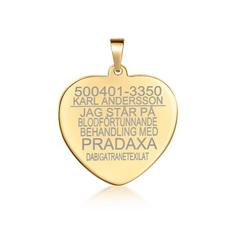Pradaxa hjerte 18k guld stor 26*26*0,5