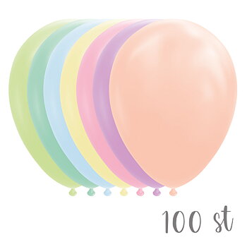 Ballonger pastell - Regnbåge Mix (100-pack)