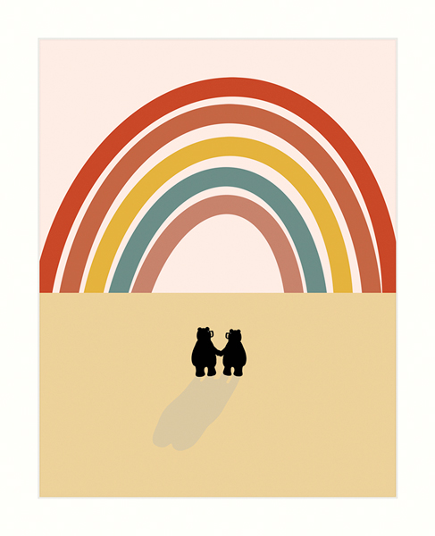 Bears & Rainbow, Greeting Card