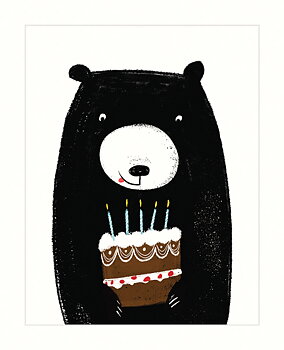 Bear & Cake, Greeting Card