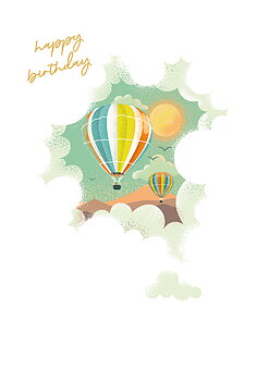 Hot Air Balloons, Greeting Card