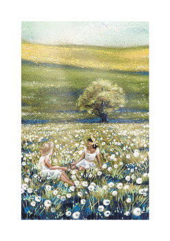 Two Girls In White , Greeting Card