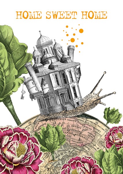 Home Sweet Home Snail, Greeting Card