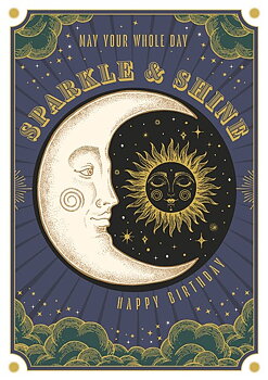 Sparkle & Shine Moon, Greeting Card