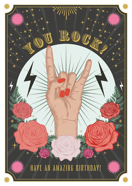 You Rock Amazing Birthday, Greeting Card