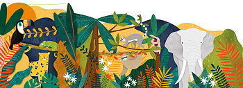 Z-Fold Jungle, Greeting Card