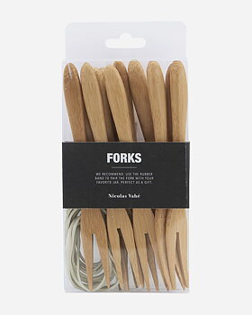 Bambu gaffel, m. Vitt gummiband