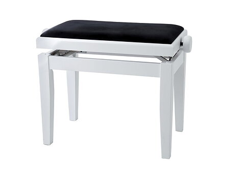 Pianopall - vit matt med svart plysch