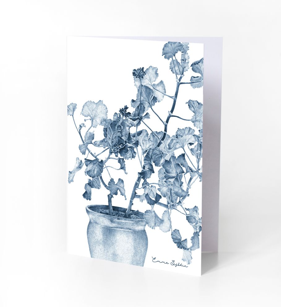 6-PIECE ARTCARDS WOODLAND STRAWBERRIES, BELLFLOWERS, DAISIES, WILD ROSE, BLUE & GREEN GERANIUM - 6