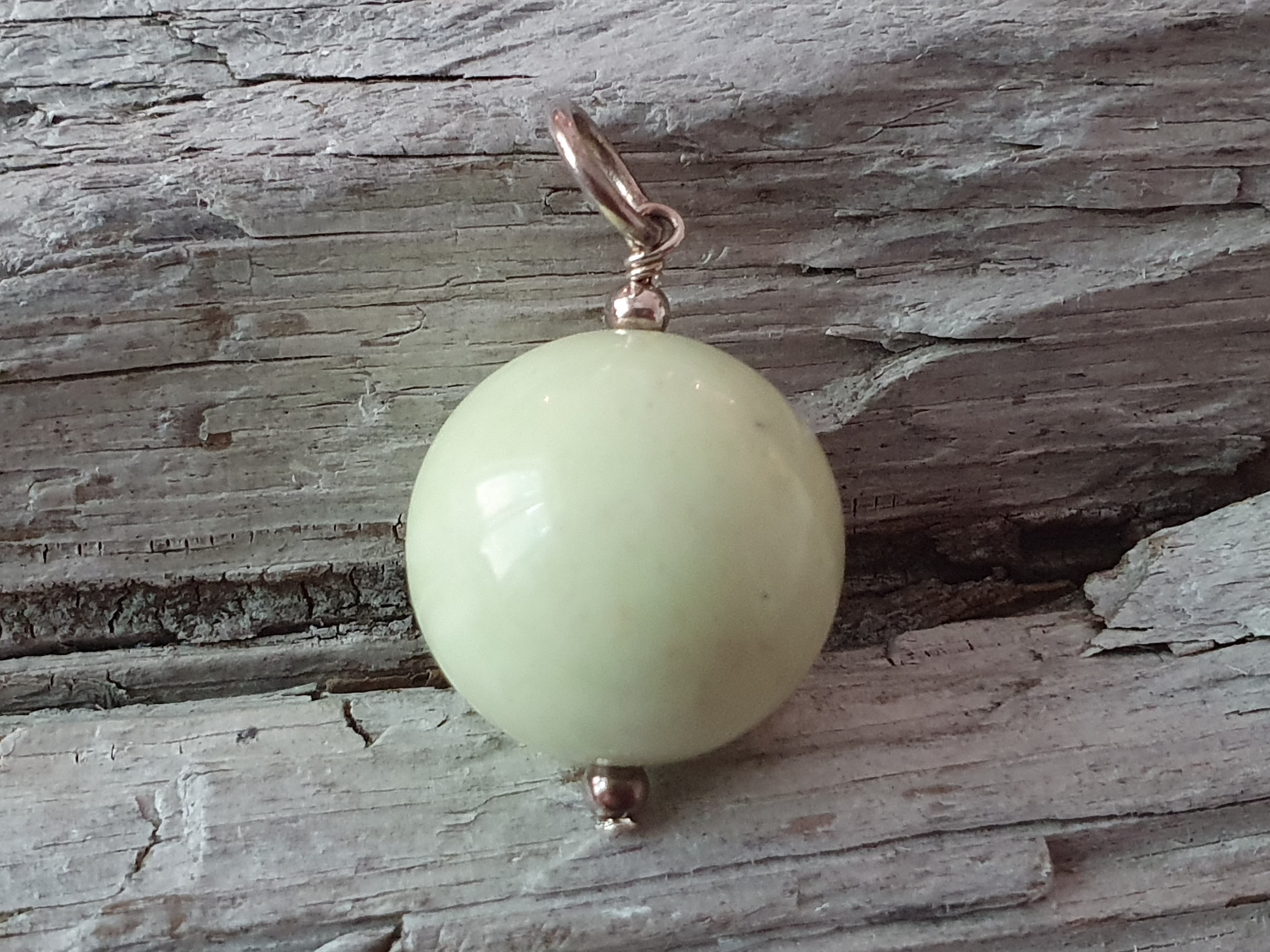JOD Bubbles: Citronmagnesit kula 20mm hänge 925-silver