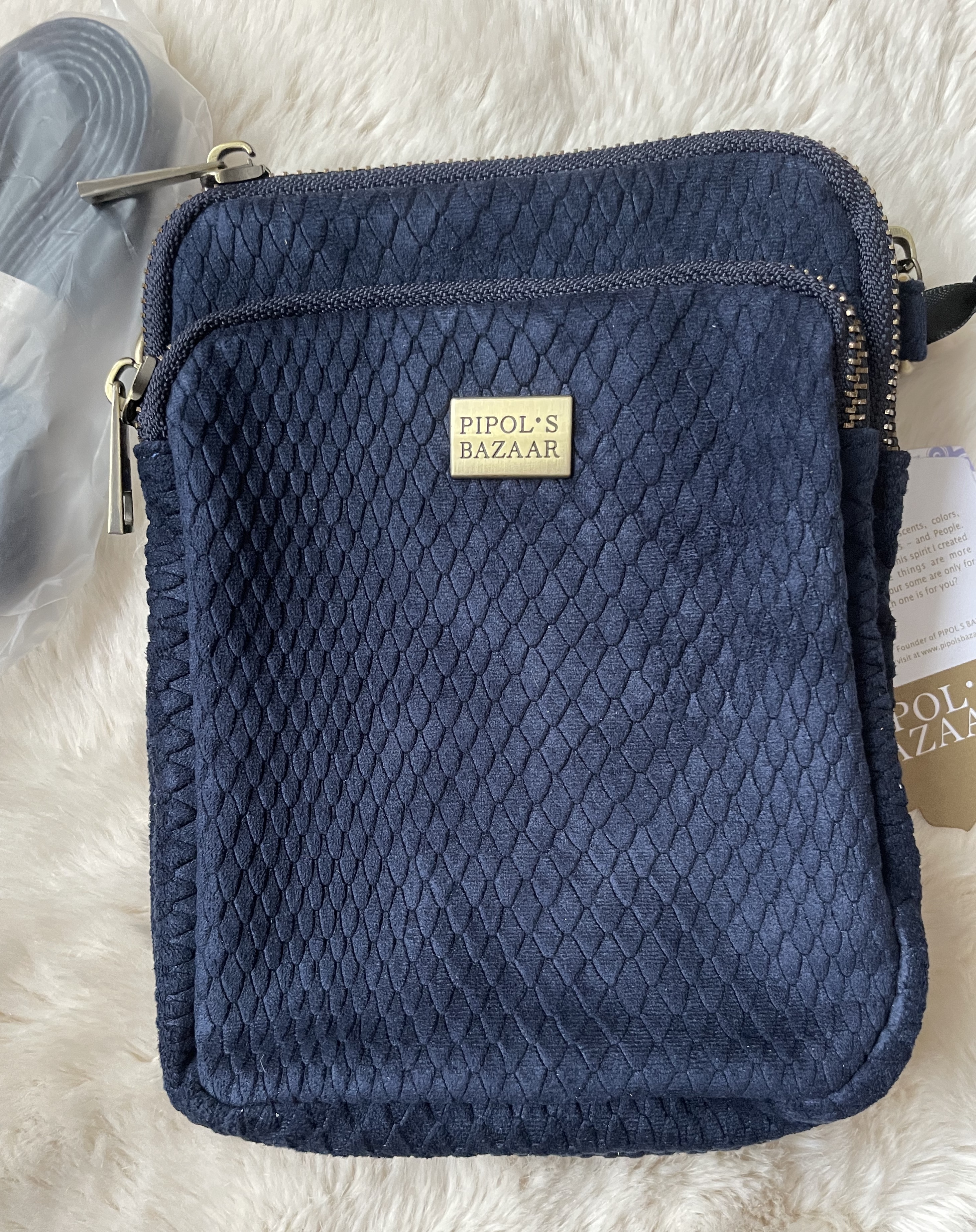 TRIPLE ZIP BAG IMPRESS DARK BLUE
