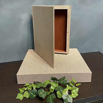 Bokgömma Linne beige 2-p, 31x5x26 cm