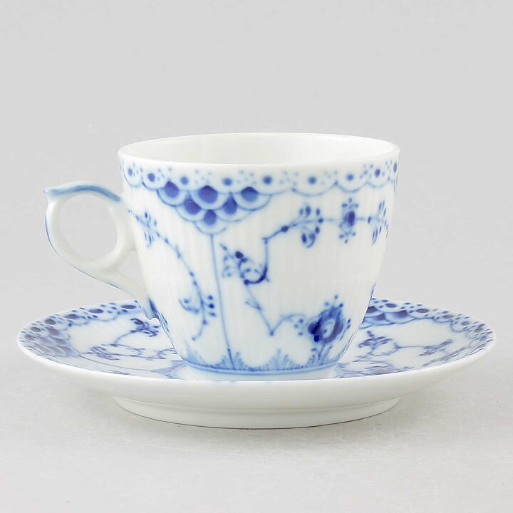 ロイヤルコペンハーゲン   ブルーフルーテッド  Blue Fluted  ハーフレース カップ&ソーサー  20世紀  [サンプル画像]