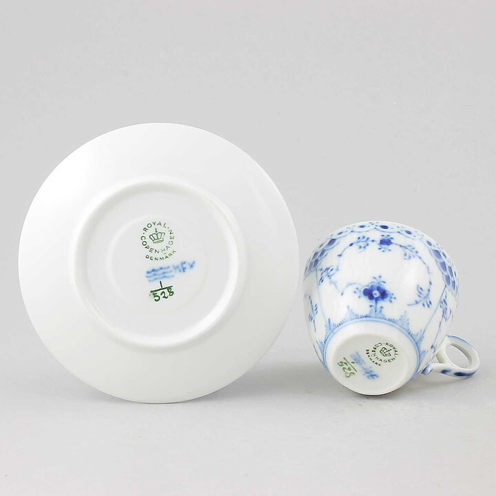 ロイヤルコペンハーゲン   ブルーフルーテッド  Blue Fluted  ハーフレース カップ&ソーサー  20世紀  [サンプル画像]
