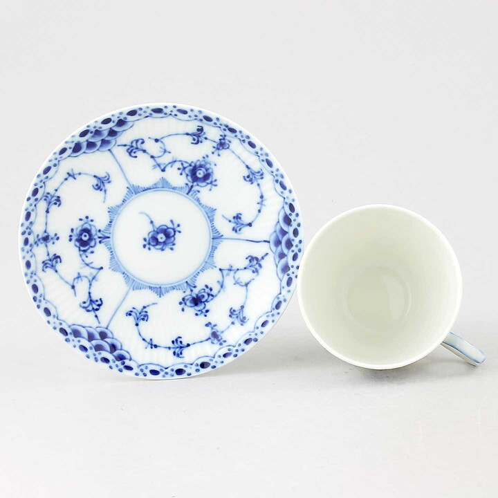 ロイヤルコペンハーゲン   ブルーフルーテッド  Blue Fluted  ハーフレース カップ&ソーサー  20世紀  [サンプル画像]