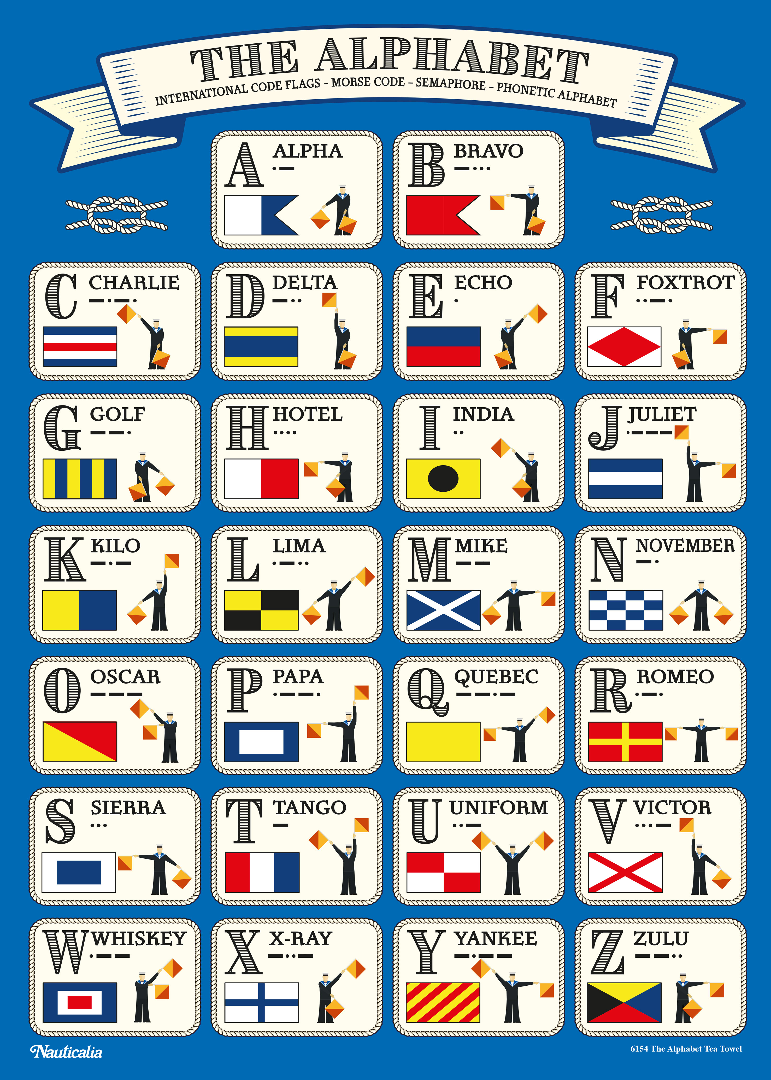 Handduk Signalflaggor Alfabetet (6st/fp)  