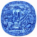 グナー・ニールンド  クリスマスプレート  ブルー 陶板   Wall Plaque  1992年 19,5cm