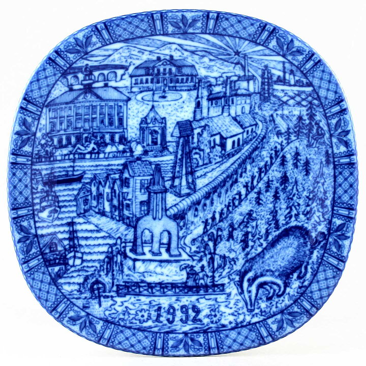 グナー・ニールンド  クリスマスプレート  ブルー 陶板   Wall Plaque  1992年 19,5cm