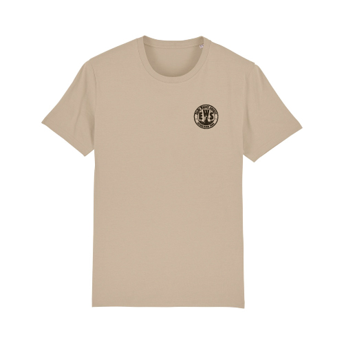 EWS T-shirt m bröst och ryggtryck Beige