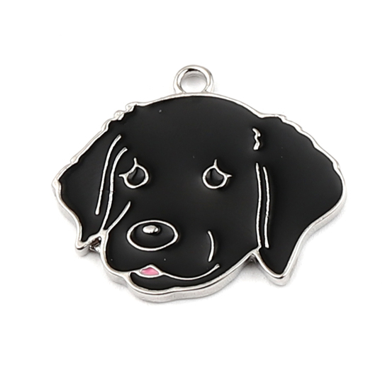 Charm   Enameld Dog, Black  Labrador retriver