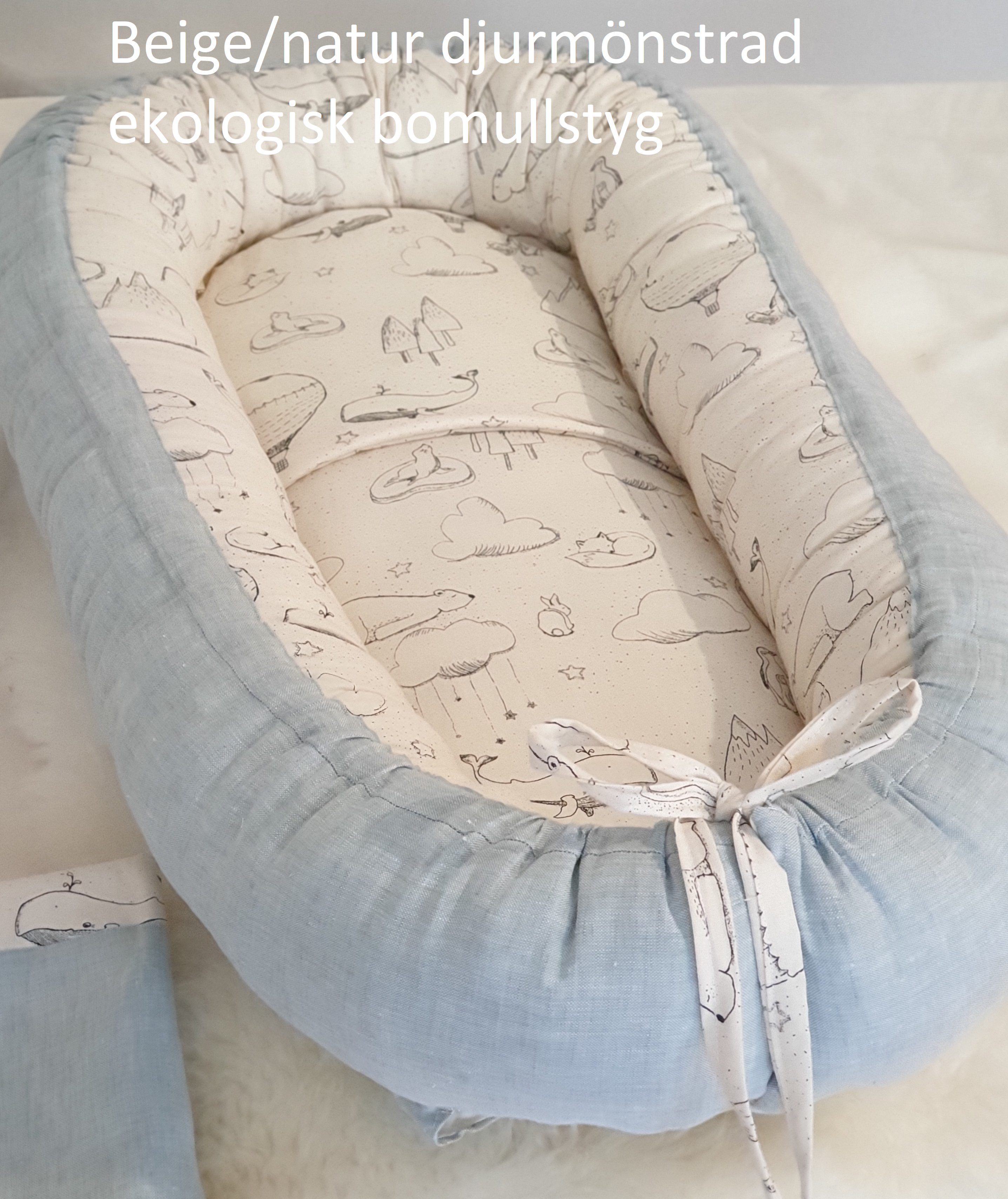 Tyg  Freja beige/natur bomullslinne - 7