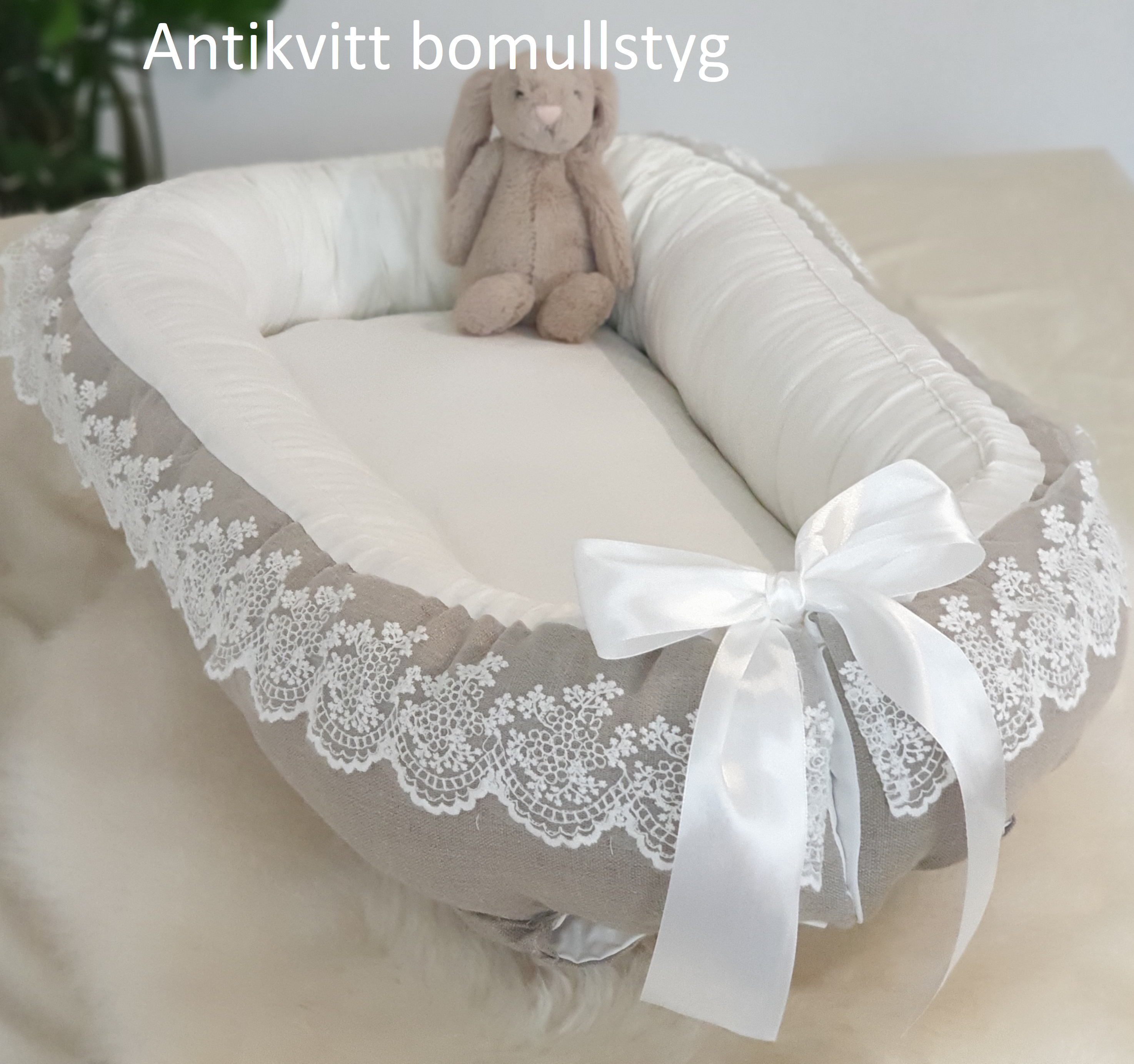 Tyg  Freja beige/natur bomullslinne - 5