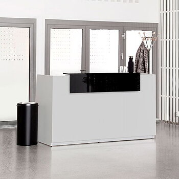 (1)Receptionsdisk DNA Antracit, 1730/2600 mm, fast bordsskiva