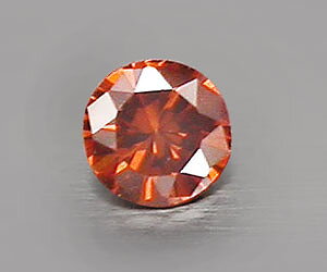 Diamante rojo anaranjado genuino redondo natural muy raro de 1,7 mm