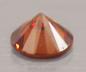 Diamante rojo anaranjado genuino redondo natural muy raro de 1,7 mm - 2