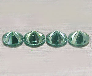 4 lujosos diamantes verdes azules naturales genuinos redondos de 1,6 mm - 2