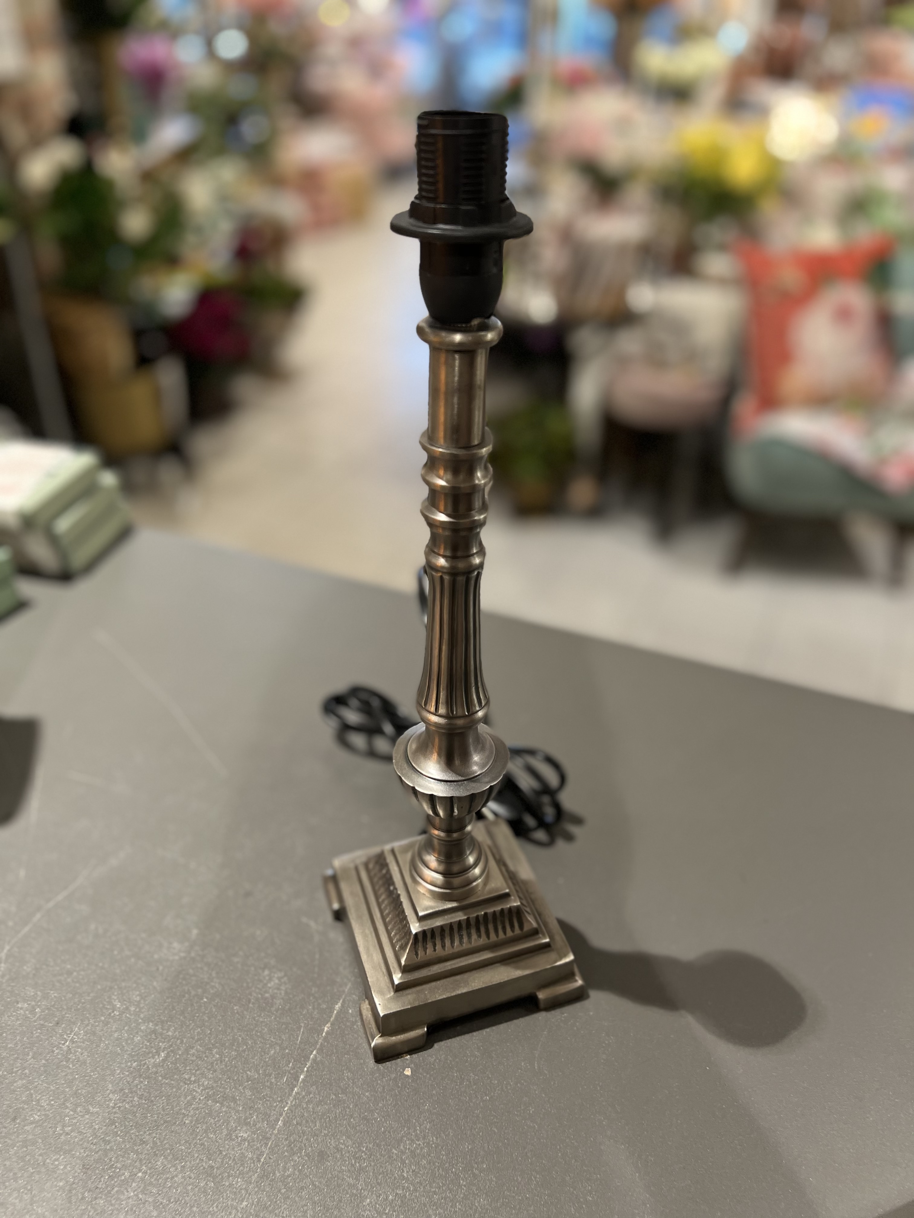 Lampfot / Matt aluminium / H.36cm