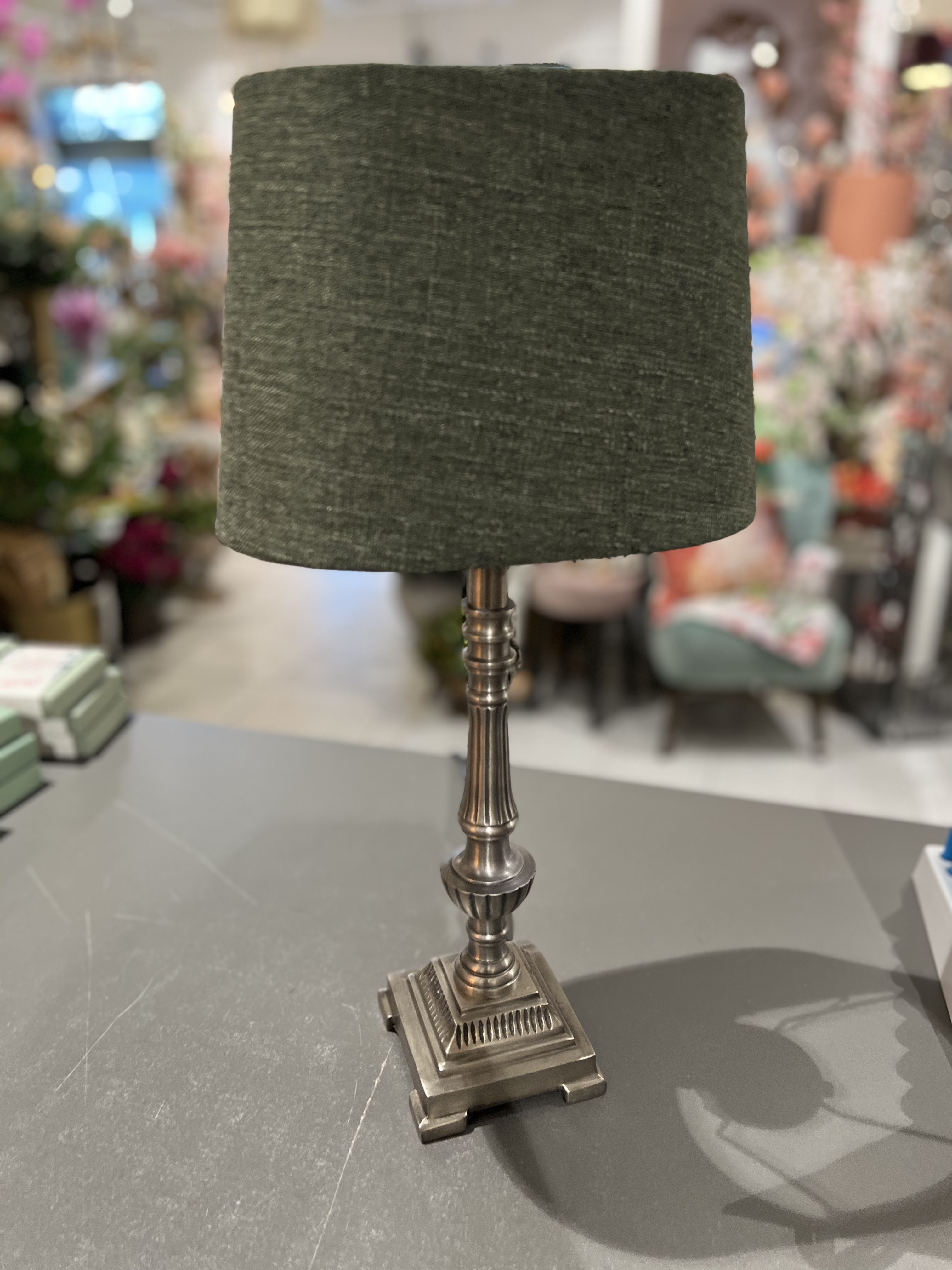 Lampfot / Matt aluminium / H.36cm