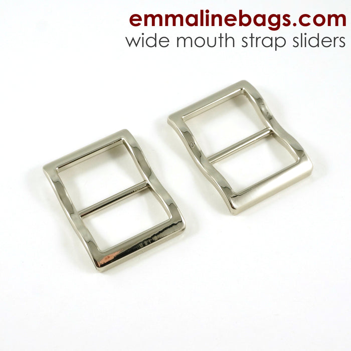 Wide Mouth Strap Slider 1" - Nickel - 2 pack - Emmaline