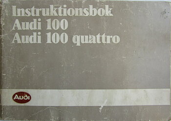 1985 Audi 100 Instruktionsbok 2/85