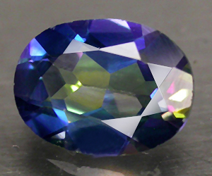 Piedra preciosa de topacio azotico arcoíris natural ovalada hermosa de 1,51 quilates de 8x6 mm - 3