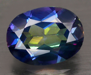 Piedra preciosa de topacio azotico arcoíris natural ovalada hermosa de 1,51 quilates de 8x6 mm