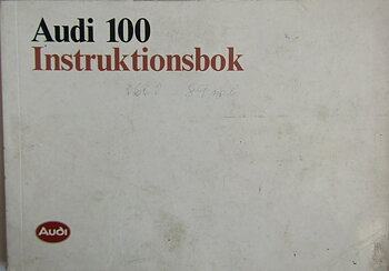 1988 Audi 100 Instruktionsbok 7/87