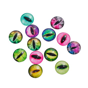 Cabochon/Camé i glas - Eye/Öga mix, 12mm
