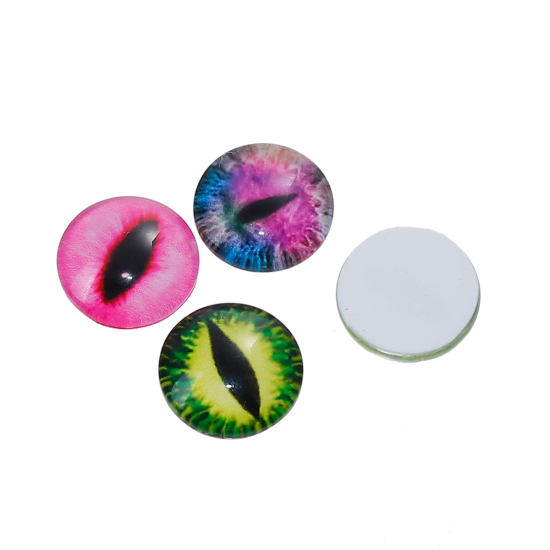 Cabochon/Camé i glas - Eye/Öga mix, 12mm - 2
