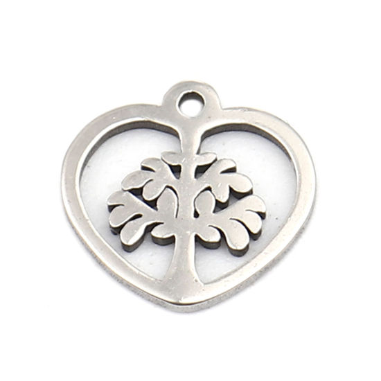 Charm - Heart Tree og life, stainless steel
